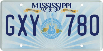 MS license plate GXY780