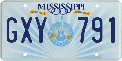 MS license plate GXY791