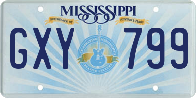 MS license plate GXY799