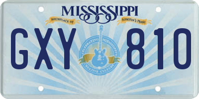 MS license plate GXY810