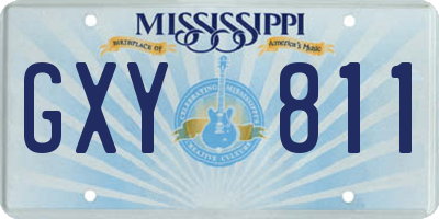 MS license plate GXY811