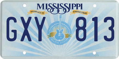 MS license plate GXY813