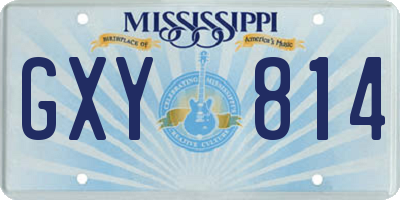 MS license plate GXY814