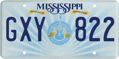 MS license plate GXY822