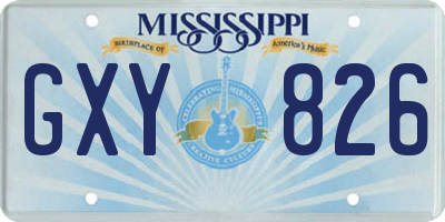 MS license plate GXY826