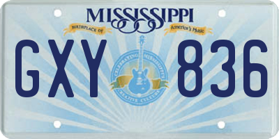 MS license plate GXY836
