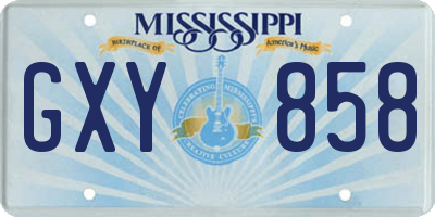 MS license plate GXY858