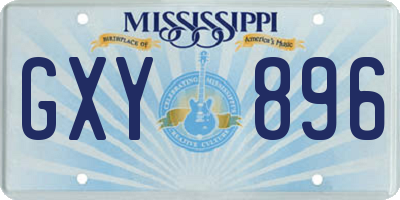 MS license plate GXY896