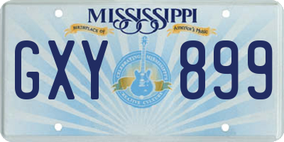 MS license plate GXY899