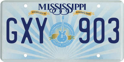MS license plate GXY903