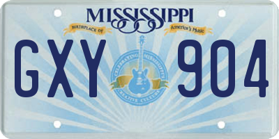MS license plate GXY904