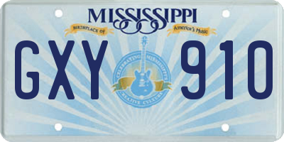 MS license plate GXY910