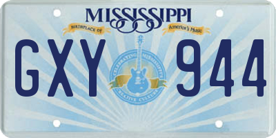 MS license plate GXY944