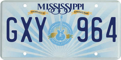 MS license plate GXY964