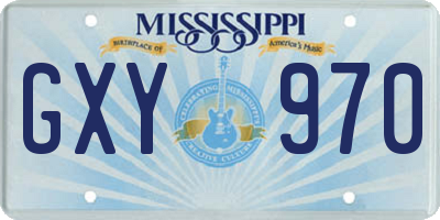 MS license plate GXY970
