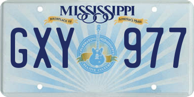 MS license plate GXY977
