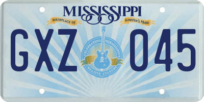MS license plate GXZ045