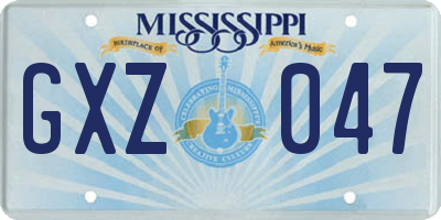 MS license plate GXZ047