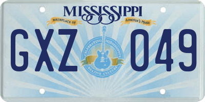 MS license plate GXZ049