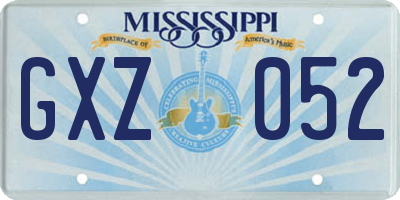 MS license plate GXZ052