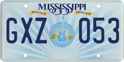 MS license plate GXZ053
