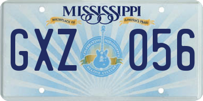 MS license plate GXZ056