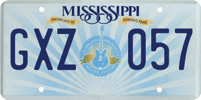 MS license plate GXZ057