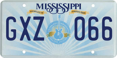 MS license plate GXZ066