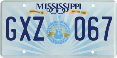 MS license plate GXZ067