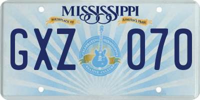 MS license plate GXZ070