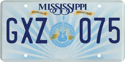 MS license plate GXZ075
