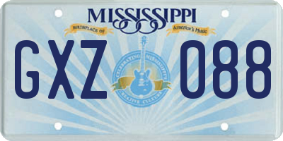 MS license plate GXZ088