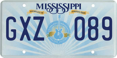MS license plate GXZ089