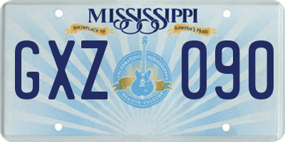 MS license plate GXZ090