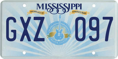 MS license plate GXZ097