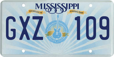 MS license plate GXZ109