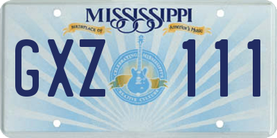 MS license plate GXZ111