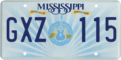 MS license plate GXZ115