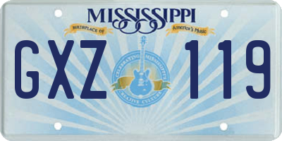 MS license plate GXZ119
