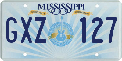 MS license plate GXZ127