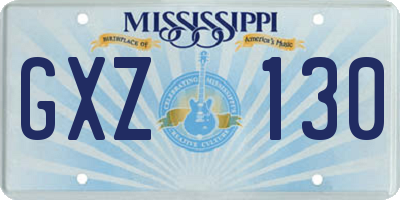MS license plate GXZ130