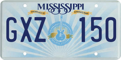 MS license plate GXZ150