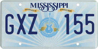 MS license plate GXZ155