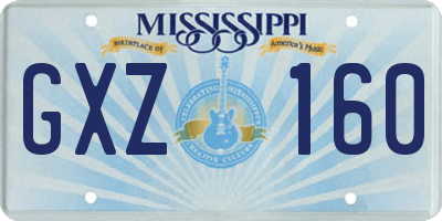 MS license plate GXZ160