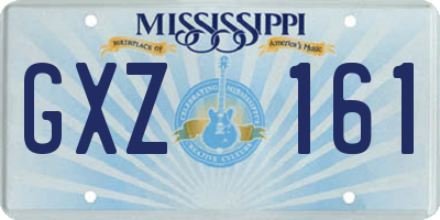 MS license plate GXZ161