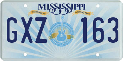 MS license plate GXZ163