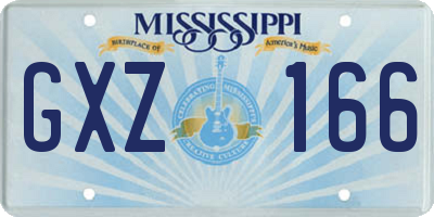 MS license plate GXZ166
