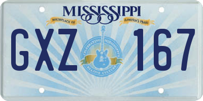 MS license plate GXZ167