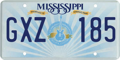 MS license plate GXZ185