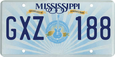 MS license plate GXZ188